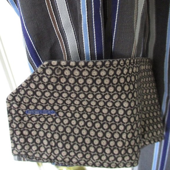 Bugatchi Mens L/S Cotton Stripe Button Down Casual Shirt - Size 17/35-36 or XL - Picture 2 of 3